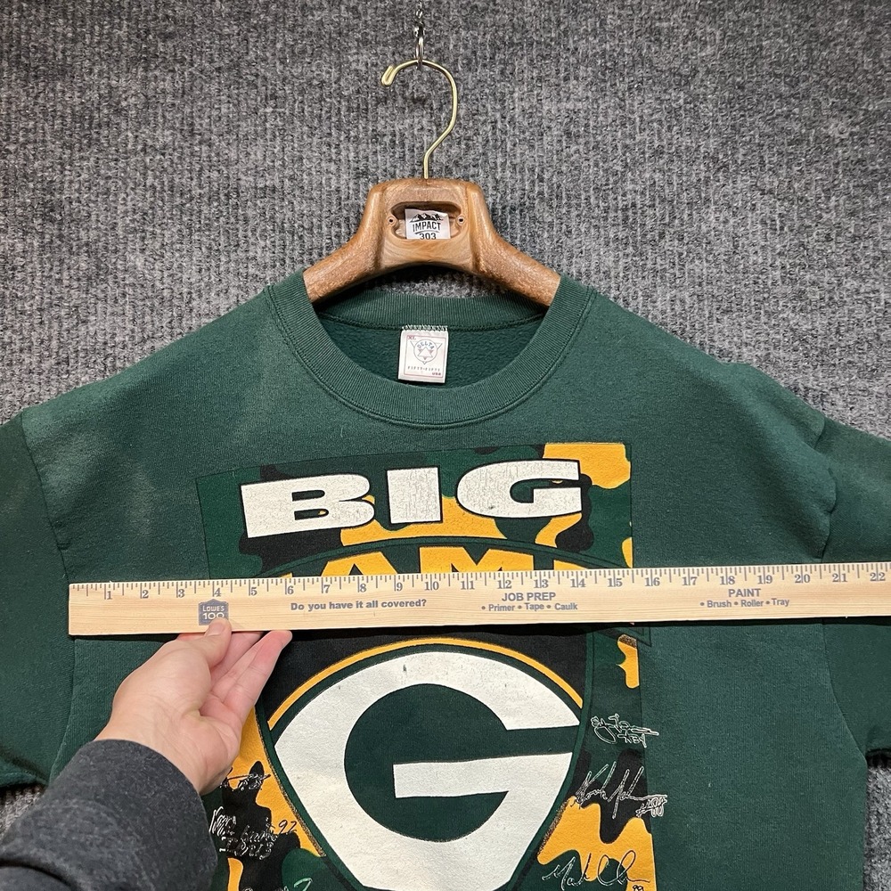 Vintage Green Bay Packers Crewneck Sweatshirt Mens XL Green Long Sleeve 90s - Picture 3 of 8